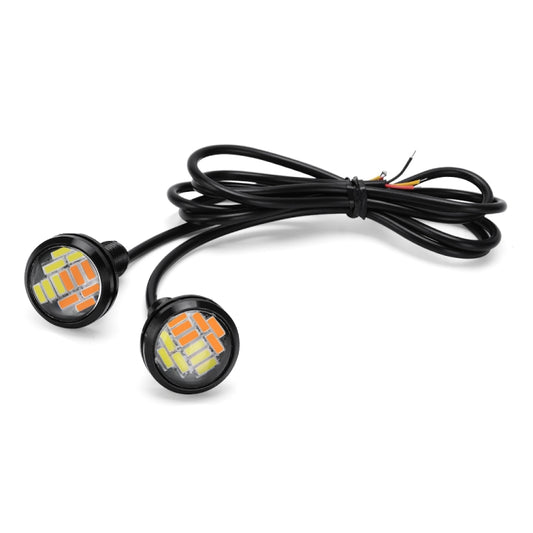 10 PCS 23mm 12LEDs SMD-4014 DC9-80V Motorcycle Eagle Eye Light, 12LEDs SMD-4014, 12LEDs SMD-4014(White Light)
