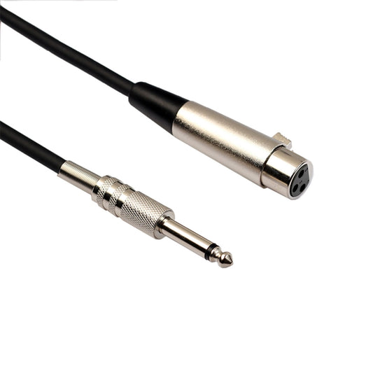 1.8m XLR 3-Pin Female to 1/4 inch (6.35mm) Mono Shielded Microphone Mic Cable, Length: 1.8m