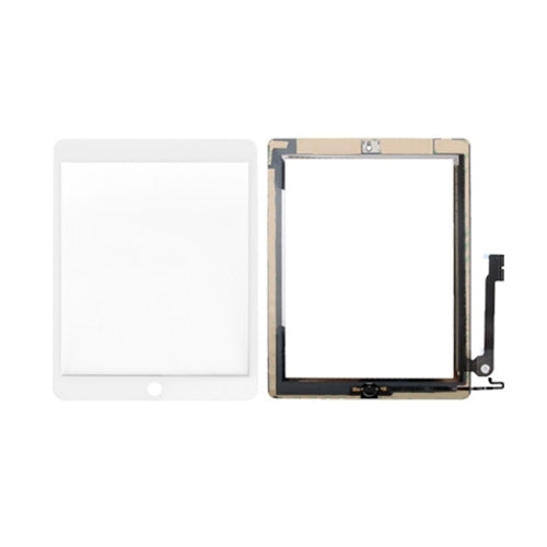 Controller Button + Home Key Button PCB Membrane Flex Cable + Touch Panel Installation Adhesive Touch Panel for iPad 4, For iPad 4