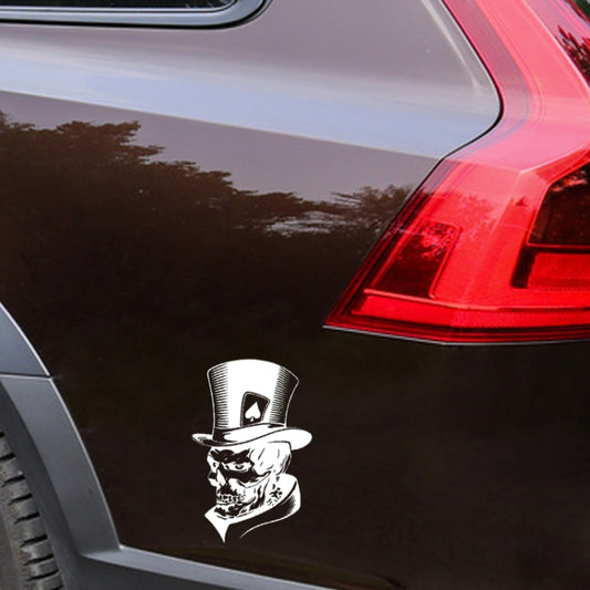 10 PCS Joker Skeleton Skull Playing Cards Poker Monster Hat Shape Vinyl Car Sticker, Size: 11.3x17.6cm, Joker Skeleton Skull