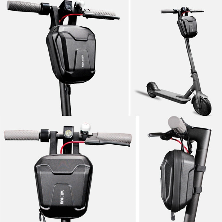 Wild Man Ts9 For Scooter / Bicycle Universal Waterproof Pu + Eva Hard Shell Front Bag with Reflective Warning, Capacity: 2.5l
