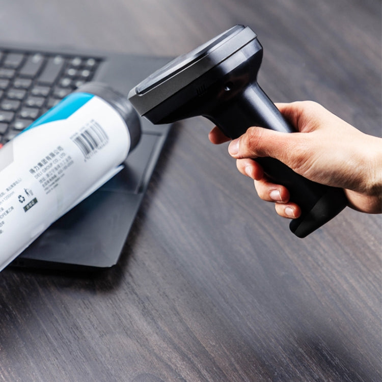 Deli 14952 Supermarket Cashier One-Dimensional QR Code Scanning Gun, Black Wired, White Wired, Black Wireless, White Wireless
