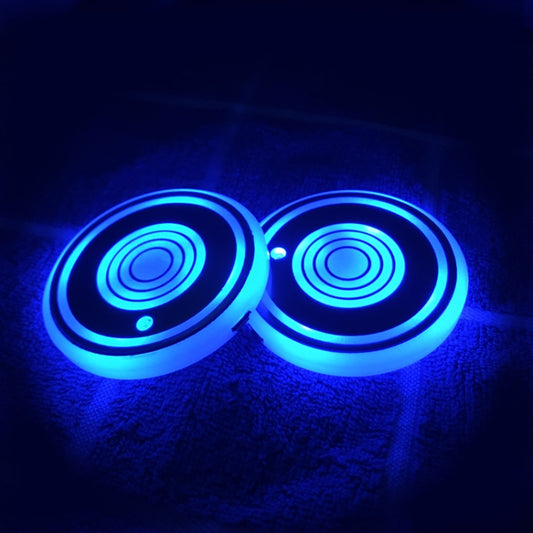 1 Pair 68mm LED Smart Light-Emitting Coaster Light Car Cup Slot Atmosphere Light, Beverage, Brick, Cat Claws, Modern Technology, Star, Genesis, Magic Array