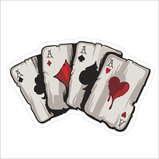 10 PCS Colourful Spray-painted Reflective Playing Card Sticker, Playing Card