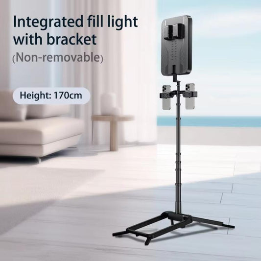1.7m 14-Inch Suitcase Integrated Design Fill Light Foldable 3500-6000K Full-Screen Live Photography Video Light, YY-3