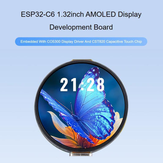 1.32 Inch AMOLED Round Touch Display Development Board, 32766