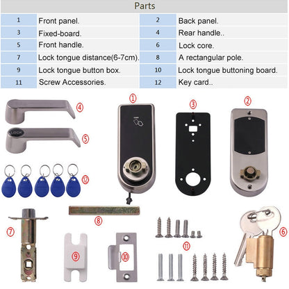 OS8818 Password + Key + Sensor Card Zinc Alloy Electronic Door Lock Touch Screen Electronic Code Lock, OS8818