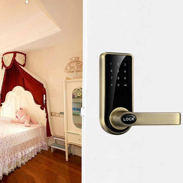Password + Key + Sensor Card Zinc Alloy Red Bronze Electronic Door Lock Touch Screen Electronic Code Lock, OS8818-JS, OS8818-QGT Bronze, OS8818-HGT Red Bronze
