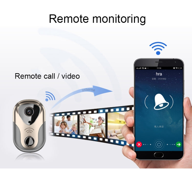 163Eye L1-NJ Smart Visual WIFI 1.3MP Network HD Intercom Doorbell , Support Micro SD Card  & Night Vision, 163Eye Gold, 163Eye