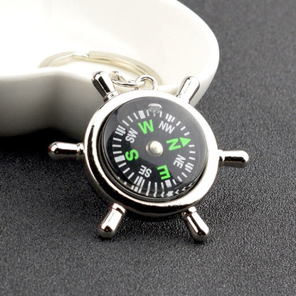 Creative Rudder Compass Style Keychain, Rudder Compass