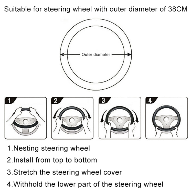 Sandwich Steering Wheel Cover, Red and white glue#38cm, Black and white glue#38cm, Grey and  white glue#38cm, Beige and white glue#38cm