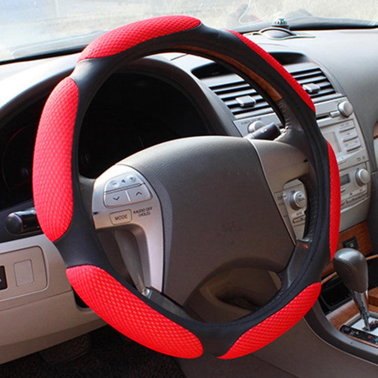 Sandwich Steering Wheel Cover, Red and white glue#38cm, Black and white glue#38cm, Grey and  white glue#38cm, Beige and white glue#38cm