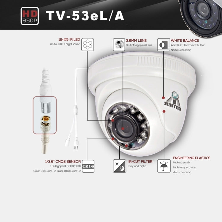 531eA CE & RoHS Certificated Waterproof  3.6mm 3MP Lens AHD Camera with 12 IR LED, Support Night Vision & White Balance, 531eA-L, 531eA-H2, 531eA-W