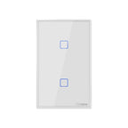 Sonoff T2 Touch 120mm Tempered Glass Panel Wall Switch Smart Home Light Touch Switch, Compatible with Alexa and Google Home, AC 100V-240V, US Plug, 120mm/ 2 US Plug