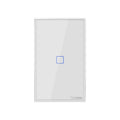 Sonoff T2 Touch 120mm Tempered Glass Panel Wall Switch Smart Home Light Touch Switch, Compatible with Alexa and Google Home, AC 100V-240V, US Plug, 120mm/ 1 US Plug