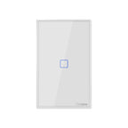 Sonoff T2 Touch 120mm Tempered Glass Panel Wall Switch Smart Home Light Touch Switch, Compatible with Alexa and Google Home, AC 100V-240V, US Plug, 120mm/ 1 US Plug