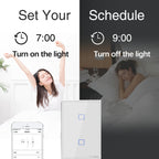 Sonoff T2 Touch 120mm Tempered Glass Panel Wall Switch Smart Home Light Touch Switch, Compatible with Alexa and Google Home, AC 100V-240V, US Plug, 120mm/ 1 US Plug