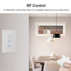 Sonoff T2 Touch 120mm Tempered Glass Panel Wall Switch Smart Home Light Touch Switch, Compatible with Alexa and Google Home, AC 100V-240V, US Plug, 120mm/ 1 US Plug