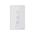 Sonoff T2 Touch 120mm Tempered Glass Panel Wall Switch Smart Home Light Touch Switch, Compatible with Alexa and Google Home, AC 100V-240V, US Plug, 120mm/ 3 US Plug