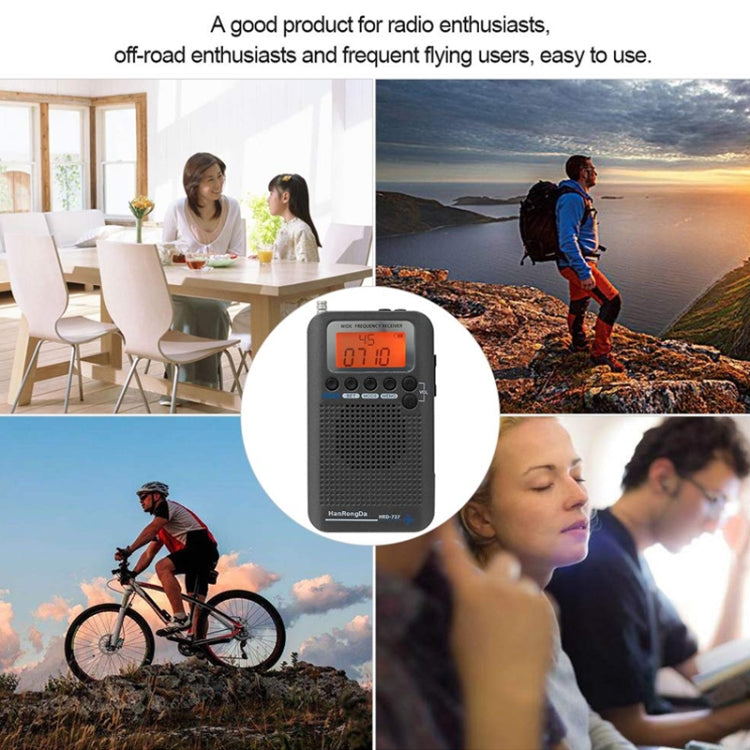 HRD-737 Portable Aircraft Band Radio Wide Frequency Receiver
