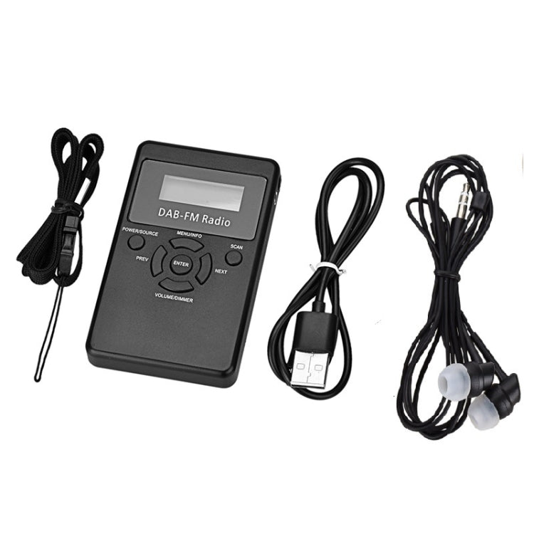 HRD-101 Portable Mini Digital DAB+FM Radio with Lanyard & Headset