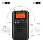 HRD-104 Mini Portable FM + AM Two Band Radio with Loudspeaker