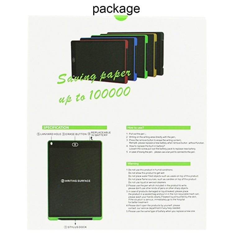 Portable 12 inch LCD Writing Tablet Drawing Graffiti Electronic Handwriting Pad Message Graphics Board Draft Paper with Writing Pen, 12 inch Black, 12 inch Green, 12 inch Blue, 12 inch Red, 12 inch White