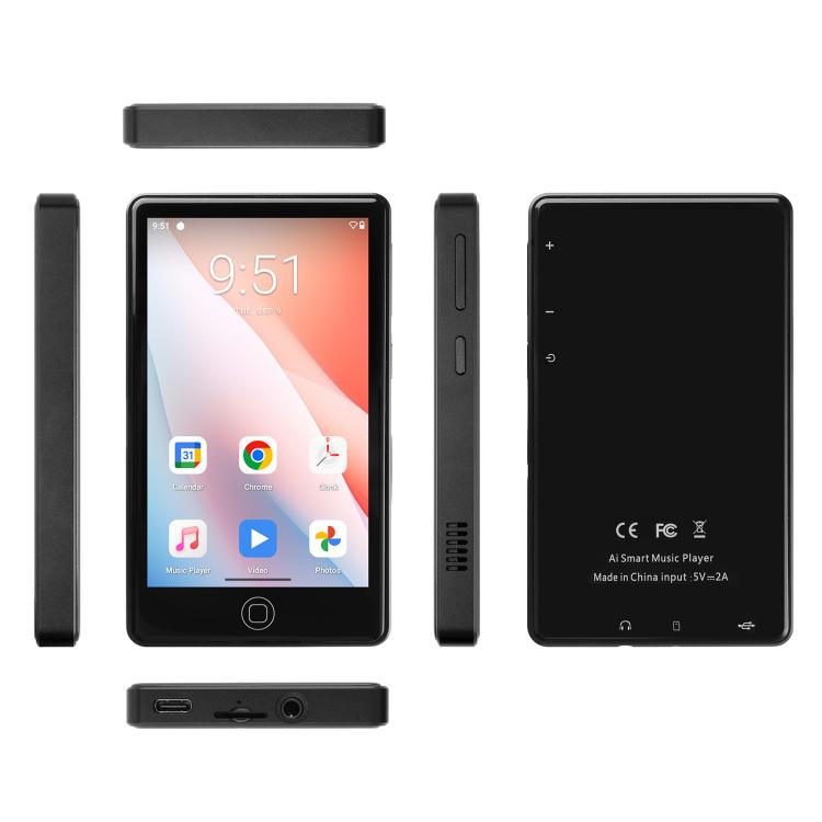 UNIWA MP004 4.0 inch IPS Screen Android 14 AI Smart Music Player Mini Tablet PC 3GB+32GB, 3GB+32GB