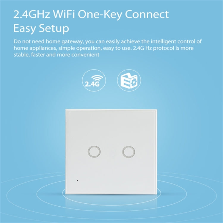 NEO NAS-SC02W Wireless WiFi EU Smart Light Control Switch 2Gang, 2 Gang