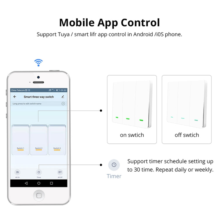 3 Buttons Intelligent Switch Smart Wall Switch, 3 Buttons