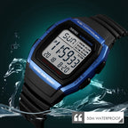 SKMEI 1278 Fashionable Outdoor 50m Waterproof Digital Watch Student Sports Wrist Watch Support 5 Group Alarm Clocks (Titanium), SKMEI 1278