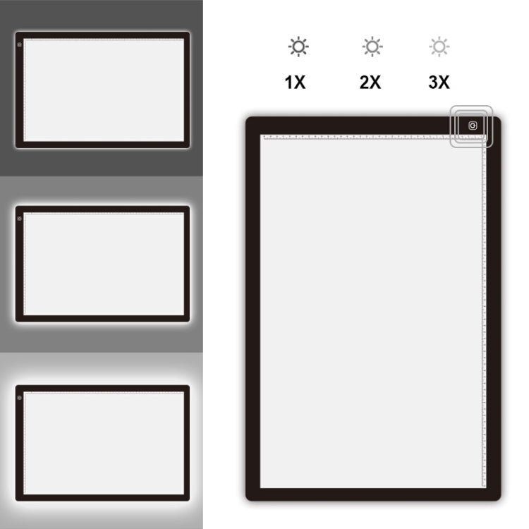 23W 12V LED Three Level of Brightness Dimmable A2 Acrylic Copy Boards Anime Sketch Drawing Sketchpad, US Plug, US Plug