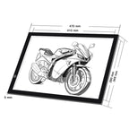 A3 8W 5V LED USB Stepless Dimming Acrylic Scale Copy Boards Anime Sketch Drawing Sketchpad with USB Cable & Power Adapter, Stepless Dimming with USB Cable & Power Adapter