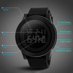 SKMEI 1142 Multifunctional Men Outdoor Sports Noctilucent Waterproof Silica Gel Digital Watch