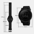 SKMEI 1142 Multifunctional Men Outdoor Sports Noctilucent Waterproof Silica Gel Digital Watch