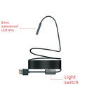 YPC110 8mm 2.0MP HD Camera WiFi Endoscope Snake Tube Inspection Camera with 8 LED, Waterproof IP68, Lens Diameter: 8mm, Length: 3.5m, Hard Line, 3.5m Hard Line