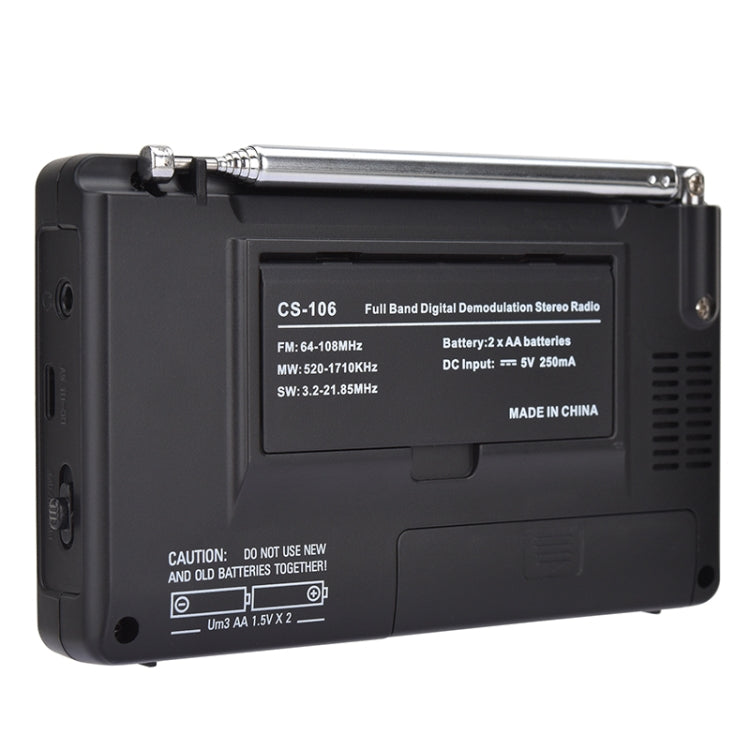 CS-106 10KHZ Multifunctional Full Band Digital Demodulation Stereo Radio Receiver, 10KHZ