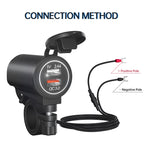 ZH-723F5 Car / Motorcycle QC3.0 Cell Phone Fast Charging Dual USB Car Charger