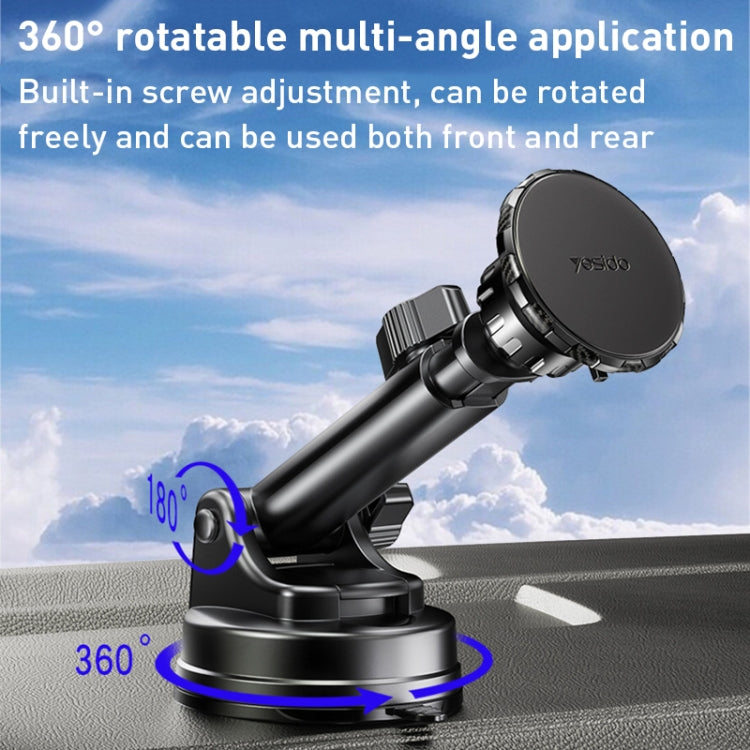 Yesido C160 Suction Cup Type Telescopic Rod Magnetic Car Phone Holder, C160