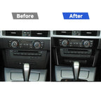 For BMW 3 Series E90/E92 2005-2012 Car Air Conditioner CD Control Panel High with Holes Decorative Sticker, Left and Right Drive Universal, Car Air Conditioner CD Control Panel High with Holes