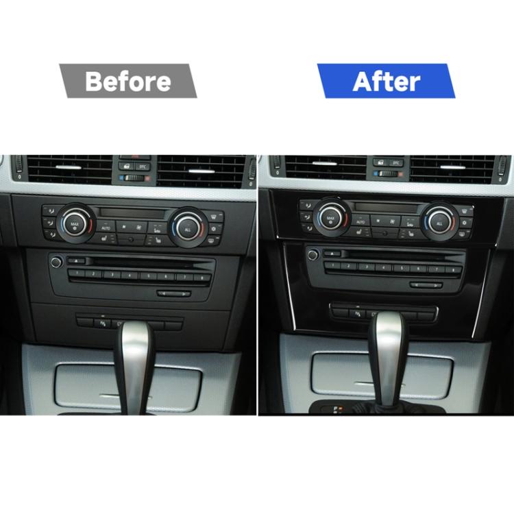 For BMW 3 Series E90/E92 2005-2012 Car Air Conditioner CD Control Panel High with Holes Decorative Sticker, Left and Right Drive Universal, Car Air Conditioner CD Control Panel High with Holes