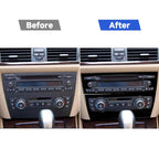 For BMW 3 Series E90/E92 2005-2012 2pcs Car Air Conditioner CD Control Panel Non-navigation without Holes Decorative Sticker, Left and Right Drive Universal, Car Air Conditioner CD Control Panel