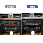 For BMW 3 Series E90/E92 2005-2012 2pcs Car Air Conditioner CD Control Panel Non-navigation with Holes Decorative Sticker, Left and Right Drive Universal, Car Air Conditioner CD Control Panel Non-navigation with Holes