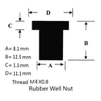 20 in 1 M4 Universal Motorcycle Windshield Brass Nuts, M4