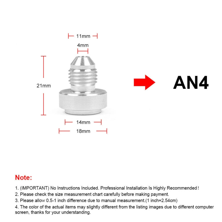 AN4 Car Oil Pipe Joint Breathable Pot Connector, AN4