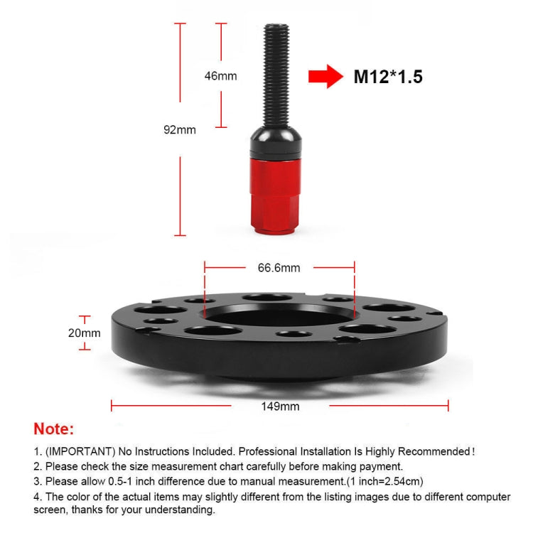 For Mercedes-Benz 20mm Car Modified Wheel Hub Flange Center Wheel Spacer with M12x1.5 Screws, 20mm