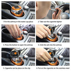 N12E Car Creative Ashtray Solar Power With Light And Cover With Cigarette Liighter