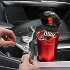 N12E Car Creative Ashtray Solar Power With Light And Cover With Cigarette Liighter