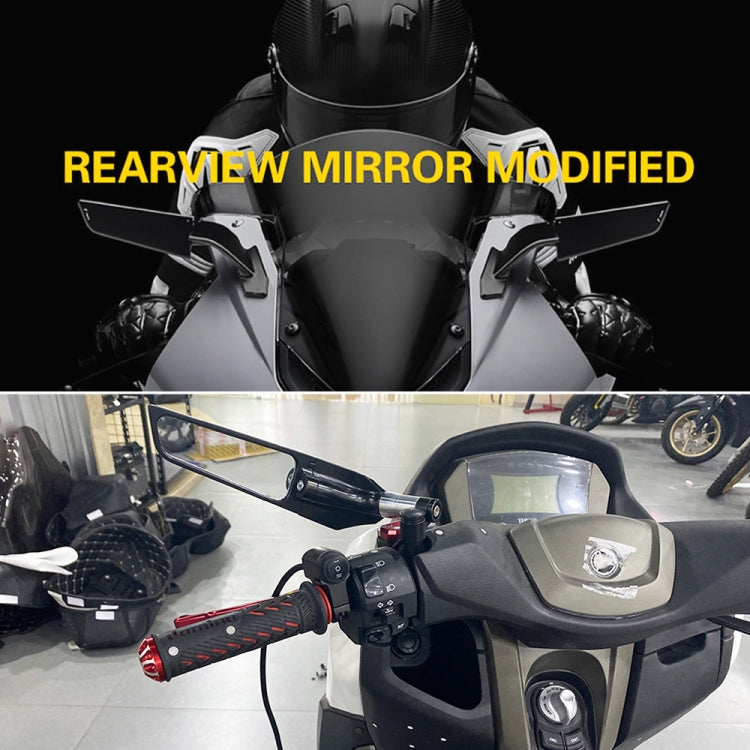 Motorcycle Modification Fixed Wind Wing Rearview Mirror, M-RM003 (Red), M-RM003 (Blue), M-RM003 (Black)