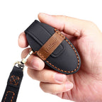 For Nissan 4-button Horn Hallmo Car Cowhide Leather Key Protective Cover Key Case, C066